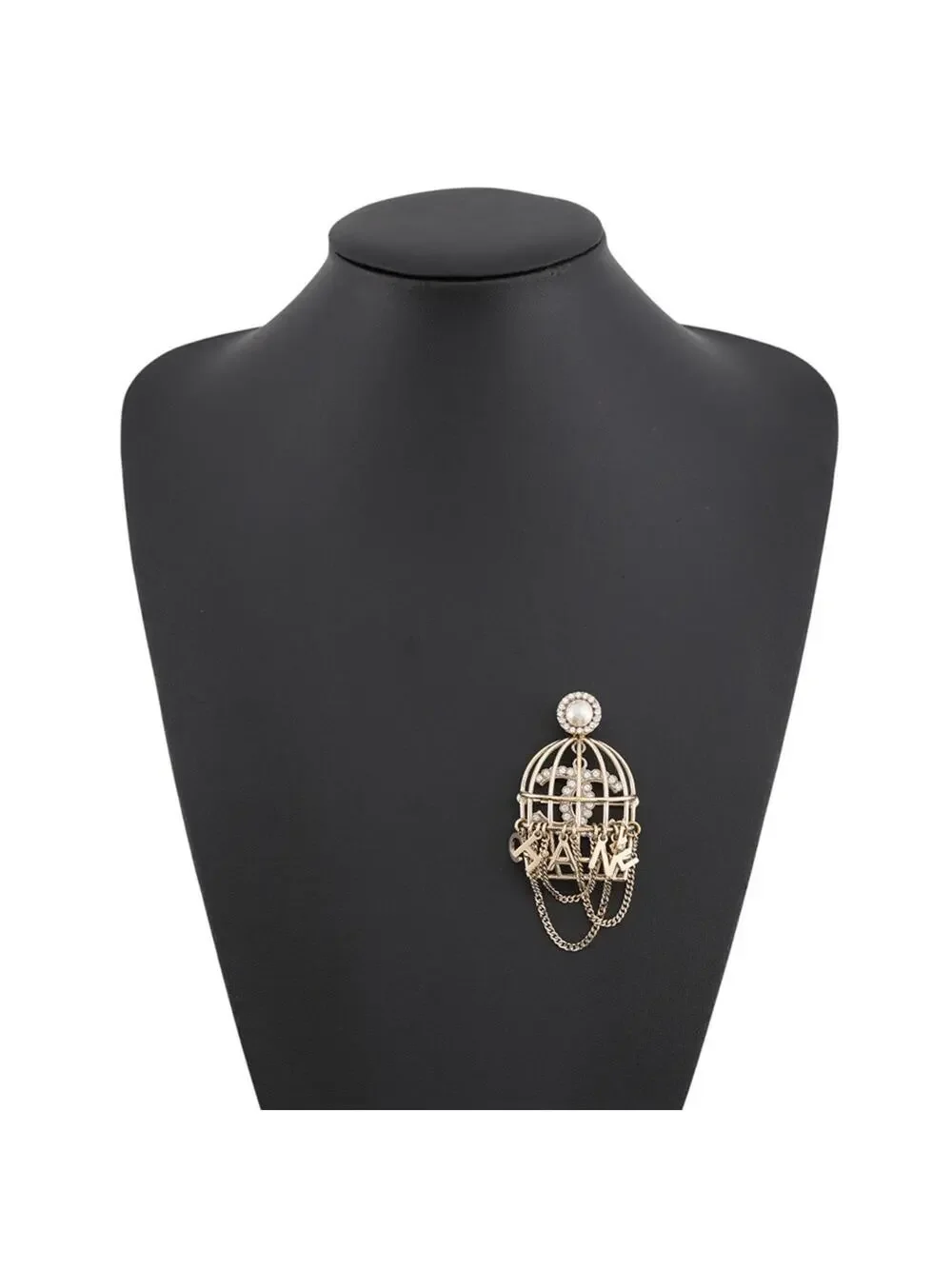Chanel Cc Logo Brooch Gold-Tone Metal #343212C14B